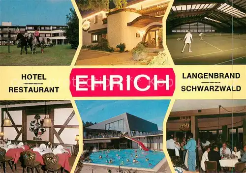 AK / Ansichtskarte Langenbrand_Schoemberg Hotel Restaurant Ehrich Restaurant Freibad Tennishalle Reiten Langenbrand Schoemberg