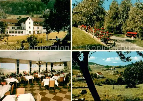 AK / Ansichtskarte Linderhofe Hotel Pension Zur Burg Sternberg Speisesaal Park Linderhofe