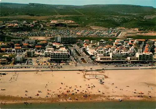 AK / Ansichtskarte Narbonne_Plage Vue aerienne Boulevard et Le Massif de la Clape et le Camping Narbonne_Plage