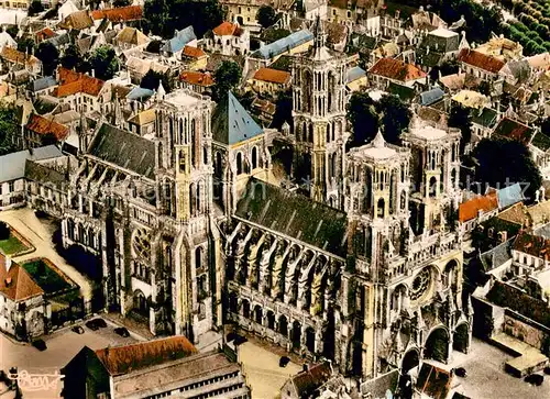 AK / Ansichtskarte Laon_Aisne Vue aerienne La Cathedrale Laon_Aisne