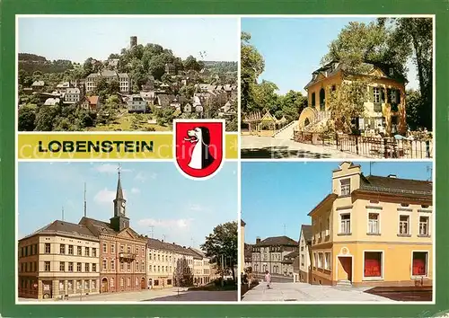 AK / Ansichtskarte Lobenstein_Bad Blick zum Alten Turm Parkpavillon Markt Rathaus Fussgaengerzone Lobenstein_Bad