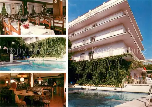AK / Ansichtskarte Lloret_de_Mar Hotel Montecarlo Restaurant Swimming Pool Lloret_de_Mar