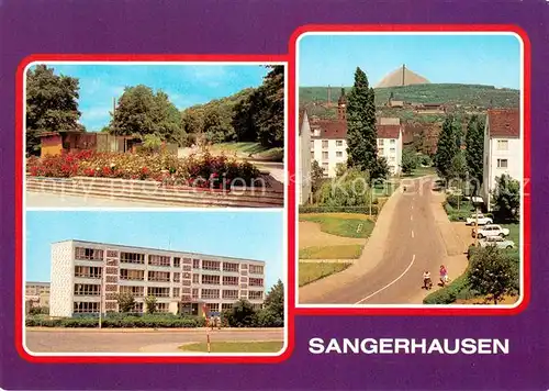 AK / Ansichtskarte Sangerhausen_Suedharz Partie an der Walkmuehle Polytechnische Oberschule Juri Gagarin Suedsiedlung Leninstrasse Sangerhausen Suedharz