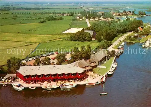 AK / Ansichtskarte Eernewoude Restaurant am Wasser Fliegeraufnahme Eernewoude