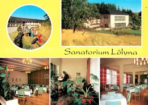 AK / Ansichtskarte Munschwitz Sanatorium Loehma Gastraeume Park Munschwitz