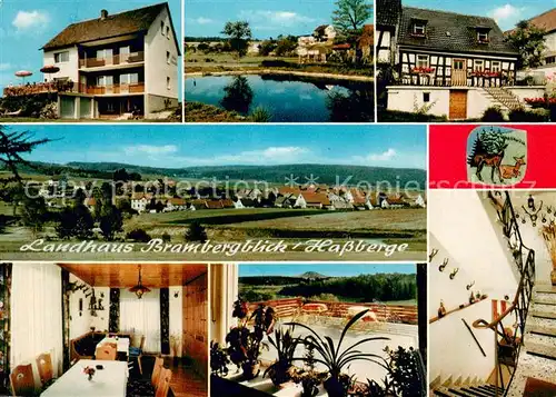 AK / Ansichtskarte Hohnhausen Landhaus Brambergblick Gastraeume Terrasse Panorama Hohnhausen