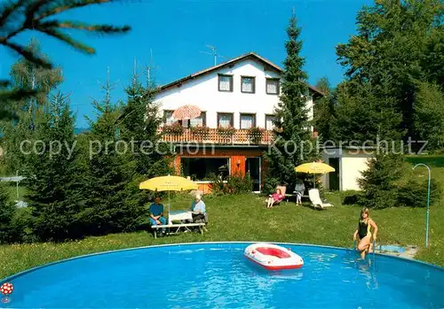 AK / Ansichtskarte Neureichenau Pension Cafe Restaurant Zum Wilikosteig Pool Neureichenau