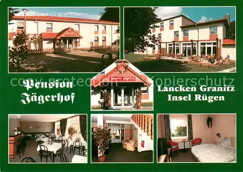 AK / Ansichtskarte Lancken Granitz Pension Jaegerhof Gaststube Diele Zimmer Lancken Granitz