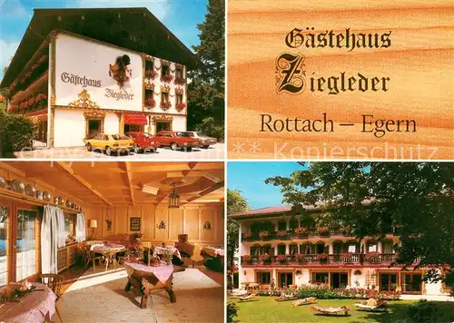 AK / Ansichtskarte Rottach Egern Gaestehaus Ziegleder Gaststube Liegewiese Rottach Egern