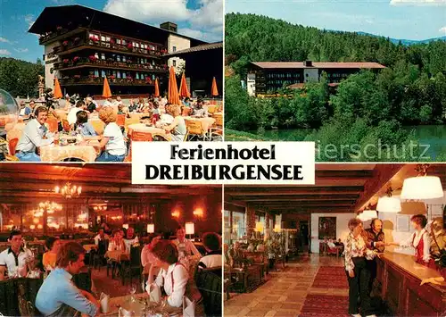 AK / Ansichtskarte Tittling Ferienhotel Dreiburgensee Terrasse Gastraum Rezeption Tittling