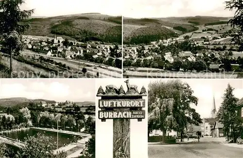 AK / Ansichtskarte Burbach_Siegerland Panorama Freibad Ortspartie Burbach_Siegerland