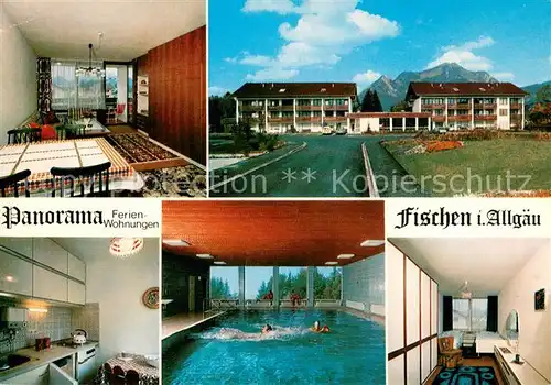 AK / Ansichtskarte Fischen_Allgaeu Panorama Ferienwohnungen Appartements Kueche Hallenbad Fischen Allgaeu