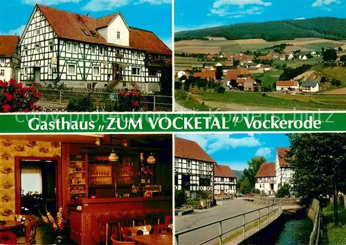 AK / Ansichtskarte Vockerode Dinkelberg Gasthaus Ferienhaus Zum Vocketal Fachwerkhaus Ortspartie am Bach Panorama Vockerode Dinkelberg