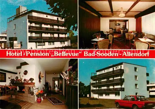 AK / Ansichtskarte Bad_Sooden Allendorf Hotel Pension Bellevue Gaststube Kaminzimmer Bad_Sooden Allendorf