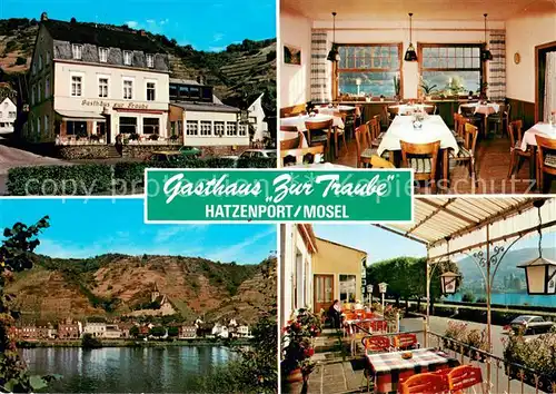 AK / Ansichtskarte Hatzenport Gasthaus Zur Traube Gaststube Moselpartie Terrasse Hatzenport