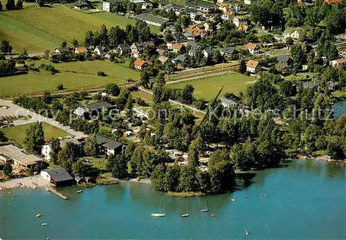 AK / Ansichtskarte Bodensdorf_Ossiacher_See Camping Pension Glaser Fliegeraufnahme Bodensdorf_Ossiacher_See