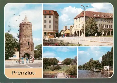 AK / Ansichtskarte Prenzlau Blindower Tor Hotel Uckermark Gaststaette Am Kap Bootsverleih am Unter Uckersee Prenzlau