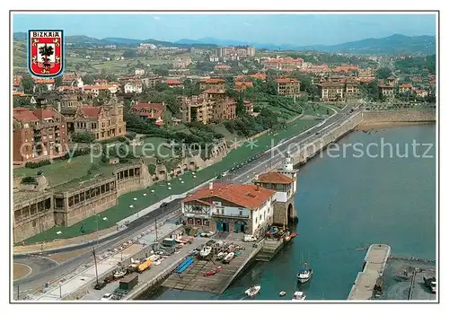 AK / Ansichtskarte Algorta Hafen Stadtpanorama Fliegeraufnahme Algorta