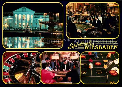 AK / Ansichtskarte Wiesbaden Spielbank Casino Roulette Wiesbaden