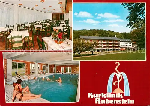 AK / Ansichtskarte Bad_Salzhausen Kurklinik Rabenstein Restaurant Hallenbad Bad_Salzhausen