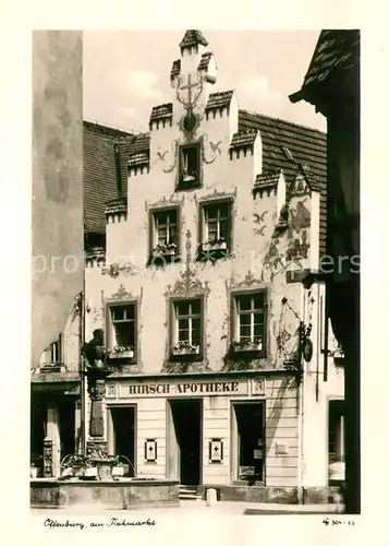 AK / Ansichtskarte Offenburg Hirsch Apotheke am Fischmarkt Giebelhaus Offenburg