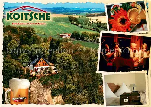 AK / Ansichtskarte Hoernitz_Zittau Bergrestaurant Pension Koitsche Landschaftspanorama Berge Hoernitz Zittau