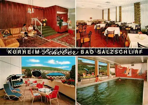 AK / Ansichtskarte Bad_Salzschlirf Kurheim Schober Terrasse Restaurant Hallenbad Bad_Salzschlirf