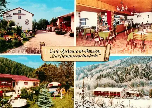 AK / Ansichtskarte Sophienthal_Oberfranken Cafe Restaurant Pension Zur Hammerschmiede Garten Winterlandschaft Fichtelgebirge Sophienthal Oberfranken