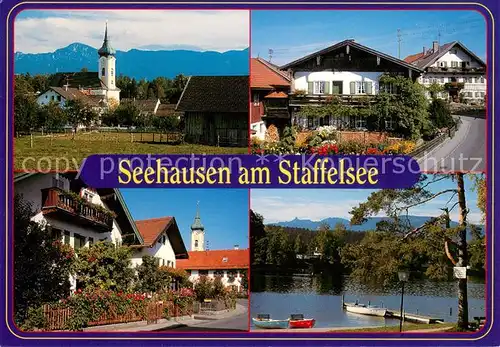 AK / Ansichtskarte Seehausen_Staffelsee Kirche Ortsmotive Seepanorama Seehausen_Staffelsee