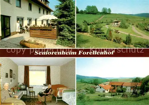 AK / Ansichtskarte Uslar_Solling Seniorenheim Forellenhof Terrasse Gaestezimmer Panorama Uslar_Solling