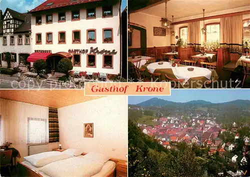 AK / Ansichtskarte Velden_Mittelfranken Gasthof Krone Gaststube Gaestezimmer Panorama Velden Mittelfranken