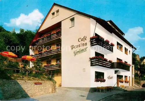 AK / Ansichtskarte Obertrubach Cafe Pension Gruener Fraenkische Schweiz Obertrubach