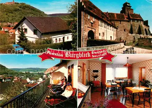 AK / Ansichtskarte Neustadt_Odenwald Pension Burgblick Gastraum Neustadt_Odenwald