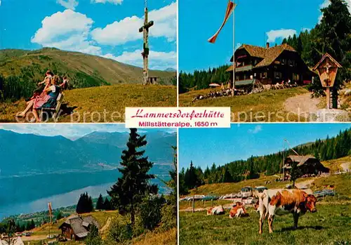 AK / Ansichtskarte Lammersdorf_Millstaetter_See Lammersdorferhuette Millstaetteralpe Panorama Drautal Almvieh Kuehe Lammersdorf_Millstaetter