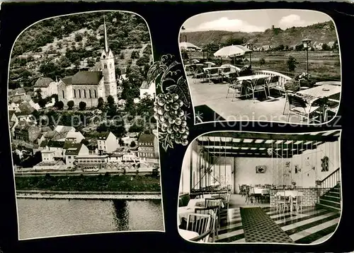 AK / Ansichtskarte Dieblich Hotel Pension Wingendorf Kirche Terrasse Gastraum Dieblich