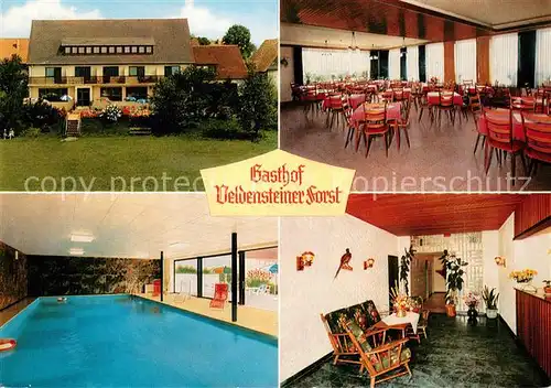 AK / Ansichtskarte Bernheck Gasthof Pension Veldensteiner Forst Gastraum Hallenbad Bernheck