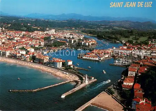 AK / Ansichtskarte Saint Jean de Luz Entree du port de la Nivelle Vue aerienne Saint Jean de Luz