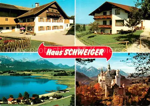 AK / Ansichtskarte Hopferau Haus Schweiger Seepanorama Schloss Neuschwanstein Hopferau