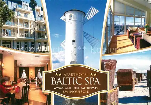 AK / Ansichtskarte Swinoujscie_Swinemuende Aparthotel Baltic Spa Gastraeume Windmuehle Strand Swinoujscie Swinemuende