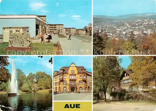 AK / Ansichtskarte Aue_Erzgebirge Neubaugebiet Panorama Carolateich Rathaus Gaststaette Hutzen Haisel Aue_Erzgebirge