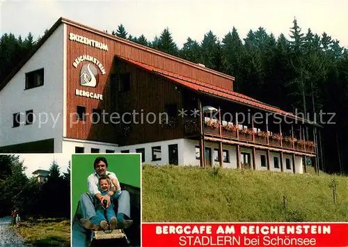 AK / Ansichtskarte Stadlern_Oberpfalz Bergcafe am Reichenstein Sommerrodelbahn Aussichtsturm Skizentrum Stadlern_Oberpfalz