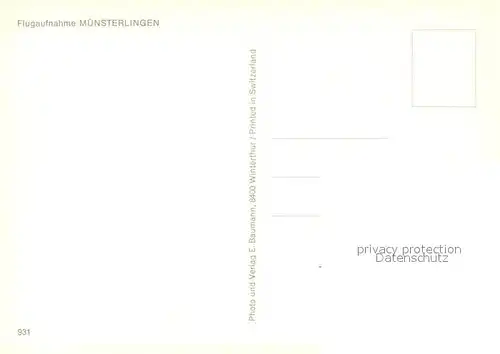 AK / Ansichtskarte Muensterlingen_Bodensee Fliegeraufnahme Muensterlingen_Bodensee