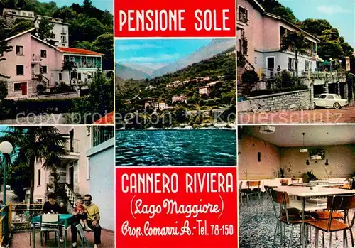 AK / Ansichtskarte Cannero_Riviera Pensione Sole Lago Maggiore Teilansichten Cannero Riviera