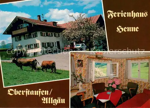 AK / Ansichtskarte Oberstaufen Ferienhaus Henne Kuehe Oberstaufen