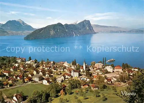 AK / Ansichtskarte Vitznau_Vierwaldstaettersee Fliegeraufnahme mit Stanserhorn Buergenstock und Pilatus Vitznau