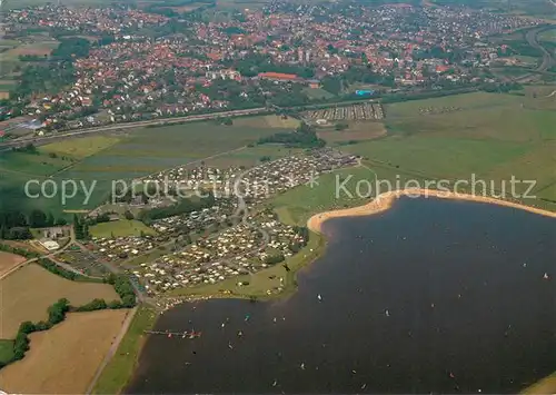 AK / Ansichtskarte Langenselbold Kinzigsee mit Campingplatz Fliegeraufnahme Langenselbold