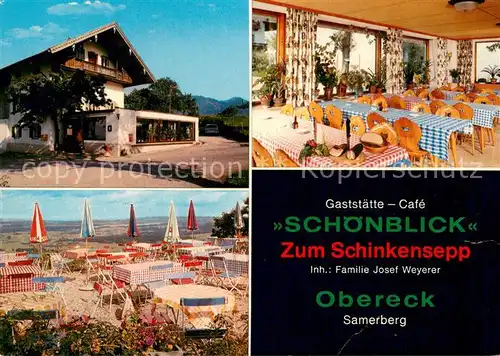 AK / Ansichtskarte Toerwang Gaststaette Cafe Schoenlick Zum Schinkensepp Terrasse Toerwang