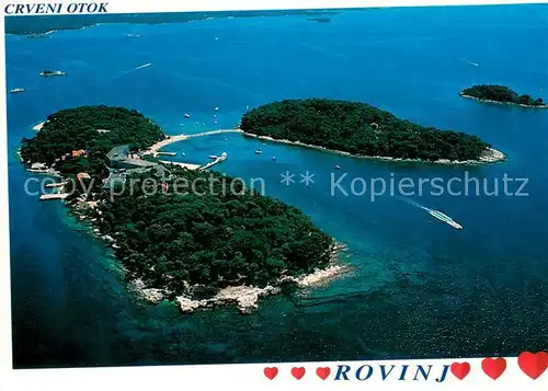 AK / Ansichtskarte Rovinj_Rovigno_Istrien Crveni otok Rote Insel Fliegeraufnahme 