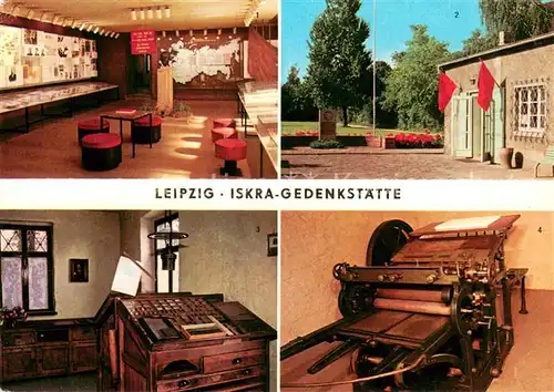 AK / Ansichtskarte Leipzig Iskra Gedenkstaette Ausstellungsraum Gedenkstein Druckereiraum Schnellpresse Leipzig