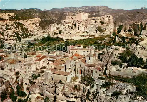 AK / Ansichtskarte Les_Baux de Provence Porte d Eyguieres Hotel des Porcelets Ruine du Chateau feodal Tour Paravelle vue aerienne Les_Baux de Provence